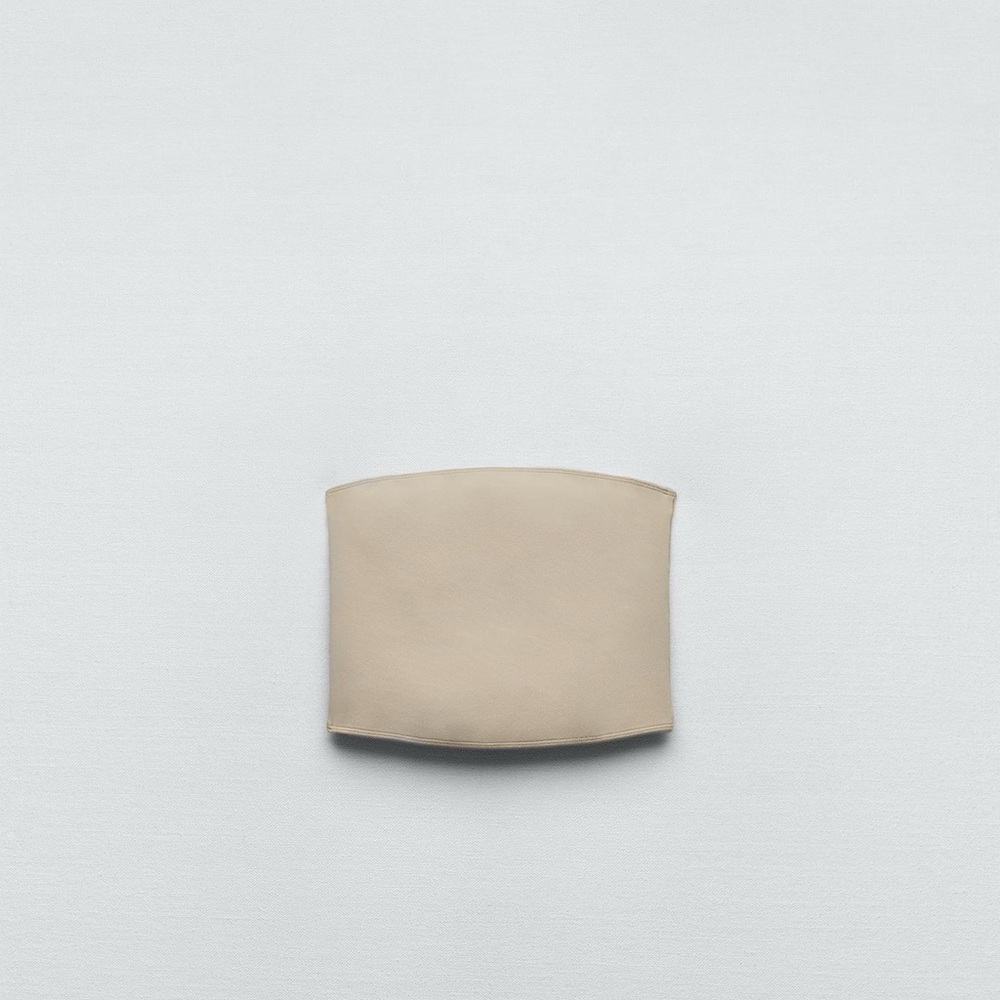 Zara Neutral Beige Bandeau Top